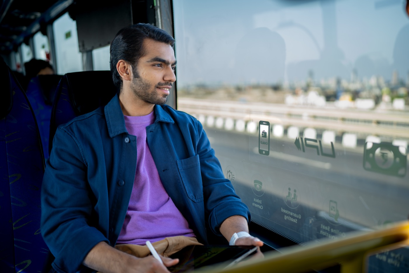 Panoramic windows Chalo Bus Bollywood tour